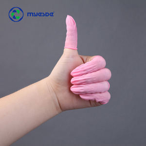 2023 Industriële Kwaliteit Poedervrije 100% Puur Natuurlijke Latex Vingerbedden Cleanroom Roze Vingerbedjes - Product Image 4