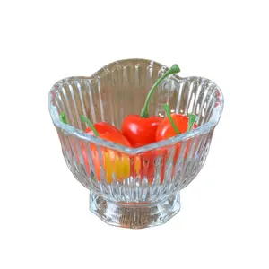 Ensaladera de cristal resistente al calor para uso doméstico, decoración de cuencos de comida fría para cocina, soporte para frutos secos