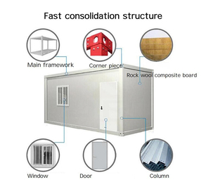 Maisons conteneurs mobiles préfabriquées en acier de 20 pieds, design moderne avec panneaux sandwich extérieurs, garantie 1 an, villas et toilettes - Product Image 6