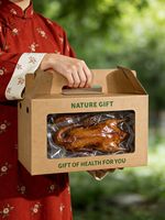 Boîtes pliables auto-érectables en carton ondulé haut de gamme, écologiques, recyclables, avec poignée et fenêtre transparente, pour aliments cuits et cadeaux