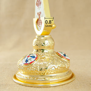 Proveedor de productos católicos ortodoxos Fabricación Soporte de artesanía religiosa de metal de Cruz Chapado en oro Jesús Cruz Base Religión Artículo - Product Image 6