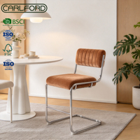 Chaise de bar industrielle CARLFORD en tissu caramel avec base pivotante réglable et en métal, tabourets de bar, Sillas De Barra