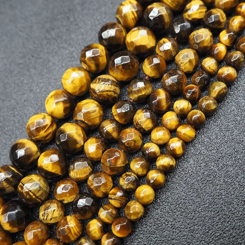 Bán Buôn Tự Nhiên Tiger Eye Mặt Loose Bead 6Mm 8Mm 10Mm Mặt Đá Quý Bead Đối Với Tự Làm Đồ Trang Sức Làm