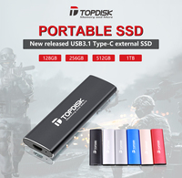 Topdisk Hard disk portabel 1TB 2TB 120GB, Hard disk eksternal tipe-c USB 3.1 kecepatan tinggi penyimpanan eksternal untuk laptop