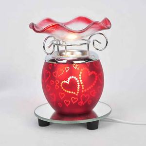 سخان شمع كهربائي معطر، موقد زجاجي للعلاج بالروائح، مصباح تسخين للزيوت العطرية، إضاءة ليلية للبخور - Product Image 4