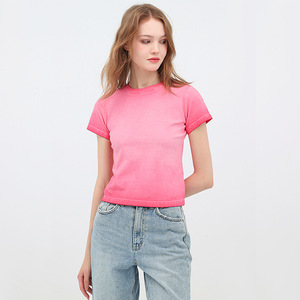 Camiseta Corta de Verano Estilo Americano para Mujer, 240G, Ajustada, Transpirable, 100% Algodón, con Estampado Digital, Talla <span class=keywords><strong>XS</strong></span> - Product Image 2