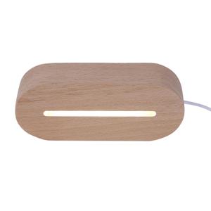 Acrylic Lamp Wood Light Base Long Strip Round Night Light Holder Wooden Slot USB Remote Touch Acrylic Wooden Base for LED Lights - Product Image 2