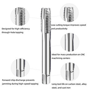 Tarauds pour machines en acier rapide avec revêtement en étain, pour un filetage efficace, pointe <span class=keywords><strong>de</strong></span> taraudage unifiée - Product Image 2