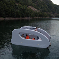 Catamaran Électrique Flottant de Luxe Personnalisé pour Usage Commercial, Bateau Maison Gonflable DWF Portable à Technologie Drop Stitch pour la Mer