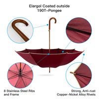 Parapluie à manche en bois, logo personnalisé, coupe-vent, grand format, pour la pluie et le soleil, cadeau d'affaires, vente en gros, fabricant professionnel