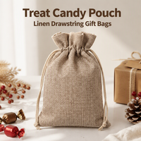 Sacs cadeaux en lin imprimés par transfert thermique pour Halloween, avec cordon de serrage, personnalisables en gros avec logo, pour friandises et bonbons, emballage en gros fabriqué en Chine