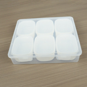 Plastic Food <b>Storage</b> <b>Container</b> L6 Grid 25.8x23.8x5cm Clip On Lid Travel Use - Product Image 4