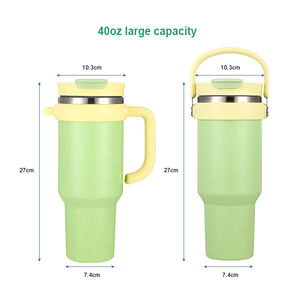 Keluaran baru Tumbler 40oz dengan pegangan dan tutup sedotan vakum berdinding ganda baja tahan karat terisolasi - Product Image 4