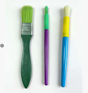 Juego de 3 pinceles de cerdas de nailon, pinceles planos/redondos para detalles, para acrílico, acuarela, óleo, manualidades, arte infantil - Product Image 1