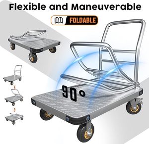 Chariot à plateforme robuste en acier de 2000 lb, chariot à main pour le transport de charges lourdes - Product Image 5