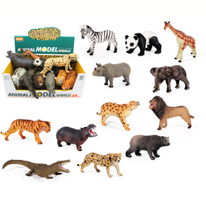 UCOK Juego de 12 Animales Salvajes de Peluche, 20-35 CM, Tigre, León, Panda, <span class=keywords><strong>Jirafa</strong></span>, Juguetes de <span class=keywords><strong>Vinilo</strong></span> de Alta Calidad para Niños - Product Image 6