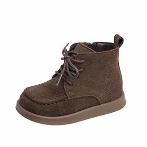 Botas <span class=keywords><strong>Chelsea</strong></span> Estilo Coreano para Niños y Niñas, Forradas <span class=keywords><strong>de</strong></span> Felpa para Invierno, con Suela Suave <span class=keywords><strong>de</strong></span> Algodón Esmerilado, Botas Planas Cómodas para Hombre - Product Image 1