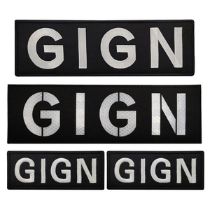 Patch brodé tactique sportif GIGN France <span class=keywords><strong>Gendarmerie</strong></span> avec boucle auto-agrippante 10*4CM (blanc et noir) pour manteaux - Product Image 2