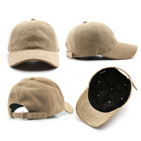 Op maat gemaakte logo vintage baseball caps borduurwerk corduroy pet