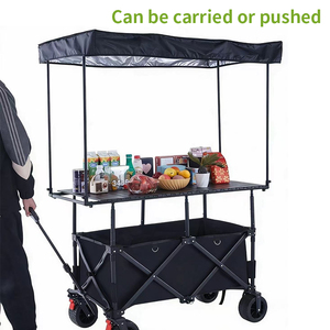 Chariot pliable et réglable à quatre roues, table réglable <span class=keywords><strong>en</strong></span> hauteur, chariot multifonctionnel pour aliments et outils d'extérieur - Product Image 4