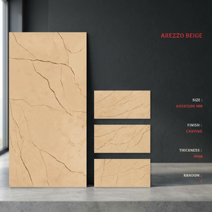 Carreaux de porcelaine Alfredo Light Natural Wood Dark Marble Look 600x1200mm, aspect marbre foncé, brillant, pour sol et mur - Product Image 5