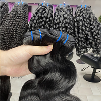 Extensiones de Cabello Humano 15A, Ondulado, Remy Vietnamita, Liso, de Tejido Rápido, Doble Trama a Máquina, Grueso y Natural, 100g