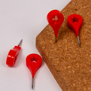 Sáng tạo nhựa ngũ giác thiết kế bản đồ màu Đỏ đẩy chân nút chai tin nhắn bảng vẽ chân nút chai bảng tacks bản đồ chân - Product Image 3