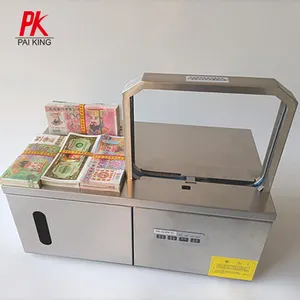 Máquina de flejado de cartón de papel, embalaje semiautomático de escritorio, alta calidad, precio de fábrica