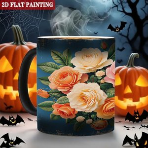 Frosted Black <b>Ceramic</b> <b>Mug</b> 11oz Heat Changing Magic Cup Portable Business Trip Drinking Cup - Product Image 6