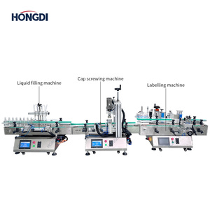 HONGDI <b>Fully</b> <b>Automatic</b> Liquid Filling Production Line for Fruit Juice Yogurt <b>Coffee</b> 35 Bottles/Min Capacity 220V - Product Image 3