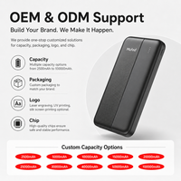 Batterie externe compacte 10000 mAh, chargeur USB portable 10000 mAh, impression de logo, approvisionnement en gros pour voyages, camping, téléphones, vente au détail