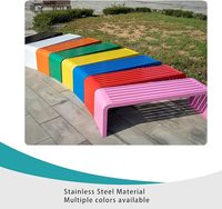 Banc de patio moderne en acier inoxydable pour extérieur, robuste et durable, idéal pour jardin, parc, rue urbaine