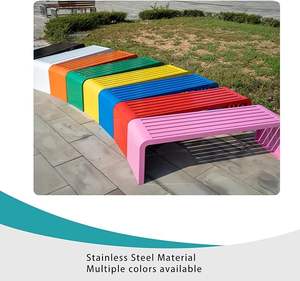 Modern açık paslanmaz çelik tezgah ağır Metal bahçe parkı oturma dayanıklı kamu Park bankı kentsel sokak oturma için - Product Image 2