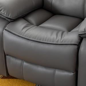 Hot Selling Hohe Qualität Niedriger Preis Echtes Leder Drehbarer manueller Recliner Anpassbarer Lounge-Stuhl aus grauem Leder - Product Image 4
