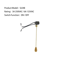 Interrupteur à glissière en plastique pour ventilateur de plafond, lampe de table, lampe sur pied, lustre, spot, 6A, en gros, YMD SJ24B, doré chromé, chaîne à billes