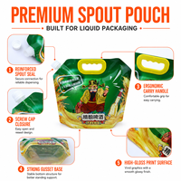 Pochette Doypack personnalisée avec bec verseur, poignée en plastique et bouchon à vis pour bière artisanale, boissons liquides, sac en aluminium Mylar de qualité alimentaire