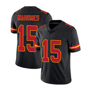 Grosir KC Chiefs Jersey 15 Mahomes 87 Kelce dijahit bordir kemeja olahraga sepak bola Amerika untuk uniseks ukuran besar - Product Image 6