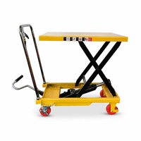 Chariot élévateur à ciseaux hydraulique manuel 150 kg, mini chariot élévateur mobile, plateforme plate en acier pour manutention en entrepôt