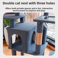 Arbre à chat en bois de 162 cm avec lit intégré, tour d'escalade multi-niveaux pour chats de grande taille, design personnalisé