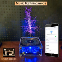 WUZERVON MTC Bobina de Tesla de Modo Dual con Música, Rayo Artificial Táctil, Decodificación BT, Decoración Genial con Luces de Colores