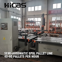 Ligne de production de palettes en bois HICAS SF9030 EPAL avec système de clouage, PLC Yaskawa, servo-moteur, 40-60 pièces/h, empilage semi-automatique