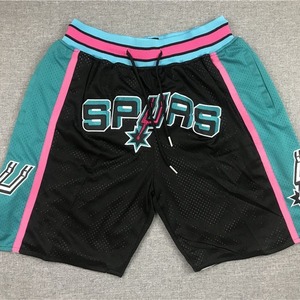 Shorts de basket-ball Spurs pour hommes, style rétro, brodés avec doublure intérieure, SMLXLXXL, polyester - Product Image 2