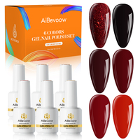 AiBevoow Série Rose Rouge 6 Couleurs 15 ML Kit de Vernis à Ongles Gel UV Longue Durée pour Salon de Manucure Vente en Gros