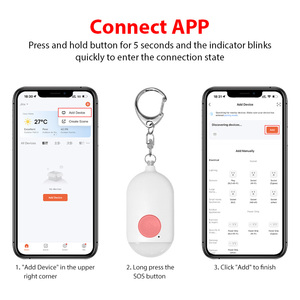 Sensor keselamatan pribadi untuk anak usia dini, pelindung diri darurat nirkabel dengan <span class=keywords><strong>Alarm</strong></span>, tombol SOS panik 4G - Product Image 2