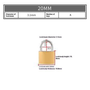 Le <span class=keywords><strong>prix</strong></span> est bon marché laiton poli cuivre <span class=keywords><strong>cadenas</strong></span> simple déverrouillage dortoir tiroir serrure antivol petite serrure 50mm - Product Image 6