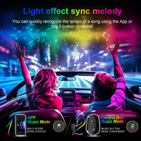 Luces LED para Coche YiLaie, Luces LED Interiores Multicolor con APP y Modo DIY, Sincronización Musical, Kit de Iluminación USB Debajo del Tablero para Coches