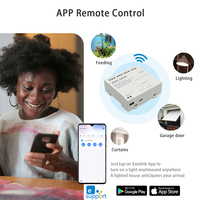 Interrupteur intelligent Wifi EWeLink 4 canaux G0203/G0204 12V 24V 7-32V 220V 85V-250V 10A 4 relais fonctionnant avec Alexa Google Home RF 433,92 MHz