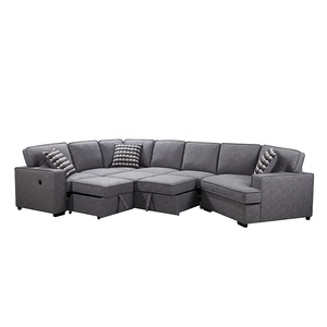 Tốt Nhất Bán Tựa Đầu 2P + Góc + 2P + Ghế Với Lưu Trữ Vải Ngủ Ghế Sofa Cắt Sofa Cắt Giường - Product Image 6
