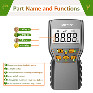 เครื่องวัดความชื้นแบบดิจิตอล MD7822 สำหรับเมล็ดพันธุ์และธัญพืช ข้าวสาลี ข้าวโพด โกโก้ เมล็ดกาแฟ ข้าวเปลือก เครื่องวิเคราะห์ปริมาณความชื้น - Product Image 6