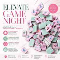 Nouvel ensemble de tuiles de mahjong américain rose pâle menthe à motifs floraux, 160 pièces, cadeau de luxe pour anniversaire et mariage